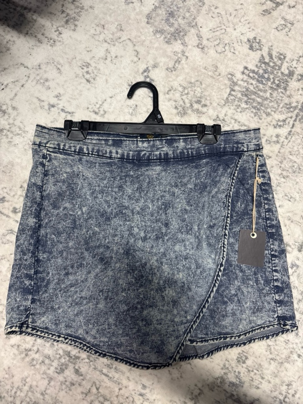& Other Stories Acid Wash Denim Wrap Skort - Blue